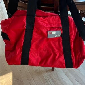 Diesel Red Duffel Bag for Men